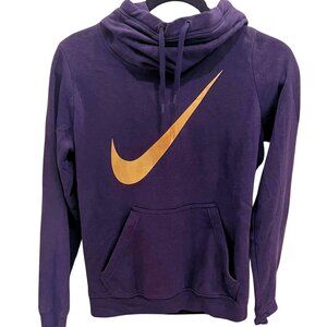 Nike Sportswear Purple Funnel Neck Hoodie with Rose Gold Swoosh